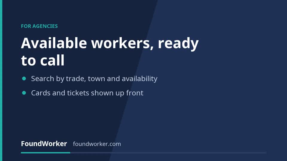 How recruitment agencies search available workers on FoundWorker